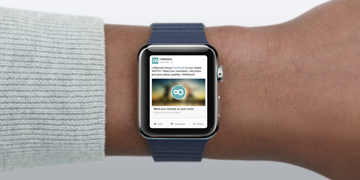 Apple WatchでFacebookを使いたい人のためのアプリ『Littlebook』、ニュースフィードの閲覧や”いいね”も可能
