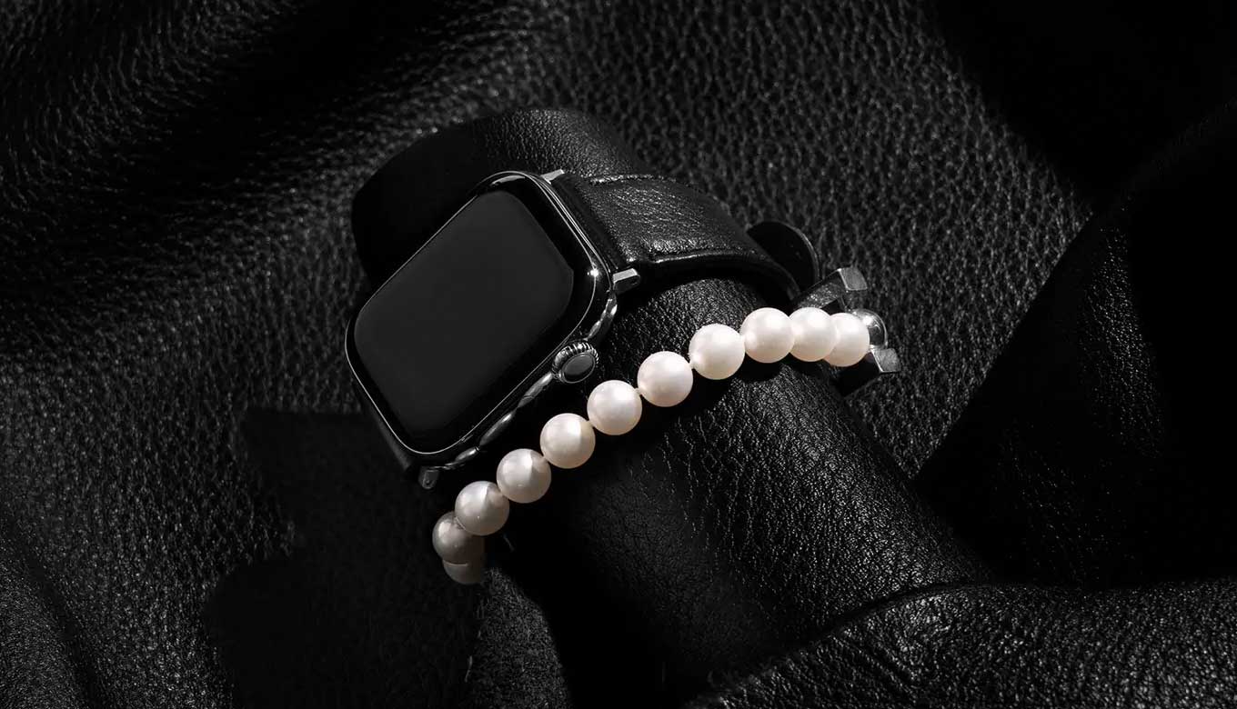 パール×レザーでApple Watchを装う──objcts.ioが新作バンドを限定 